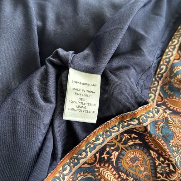 Threadgrit Ladies Gretchen Smocked Back Blue Multi Floral Maxi Dress Size M NWT - Picture 9 of 15